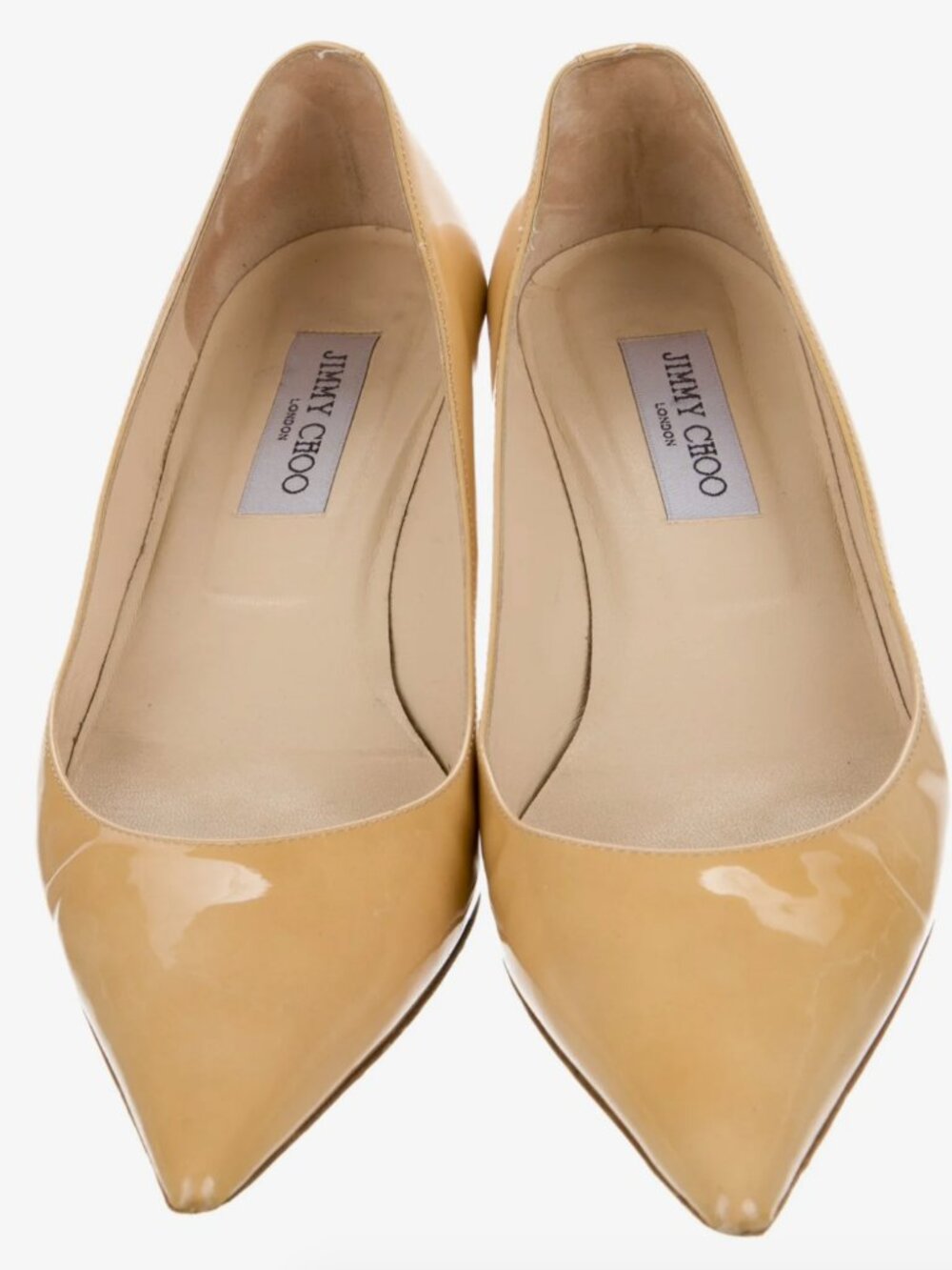 Jimmy Choo  Nude Patent Leather Pumps